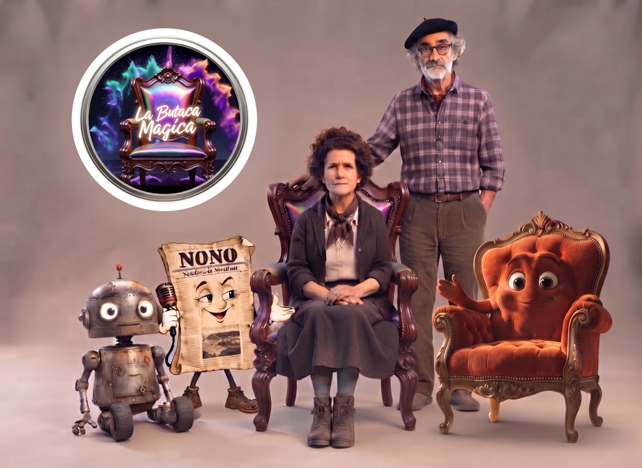 Nuviana, Nono, Butabot, Butakita y Butacorto, el elenco digital de La Butaca Mágica